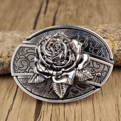 Western Metal Belt Buckle with Hidden EDC Tool | Interchangeable Oval Designs for Men & Women | Fits 1.5 Inch Belts | Rodeo Ranch Country