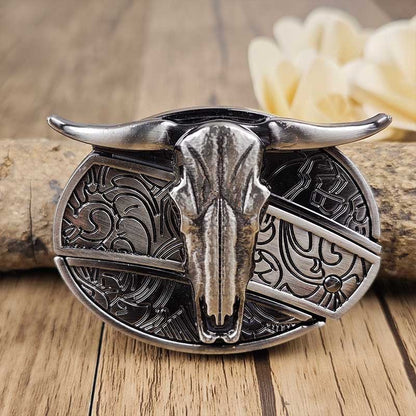 Western Metal Belt Buckle with Hidden EDC Tool | Interchangeable Oval Designs for Men & Women | Fits 1.5 Inch Belts | Rodeo Ranch Country