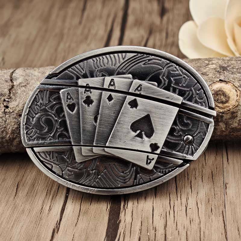 Western Metal Belt Buckle with Hidden EDC Tool | Interchangeable Oval Designs for Men & Women | Fits 1.5 Inch Belts | Rodeo Ranch Country
