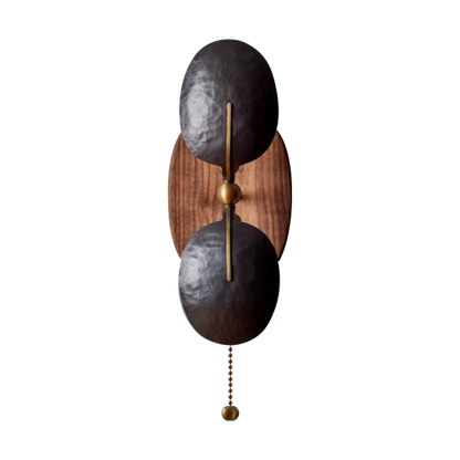 Wood & Metal Reading Sconce with Pull Chain for Bedroom, Hallway & Office | Compact Task Light | 20 in Black Wall Fixture