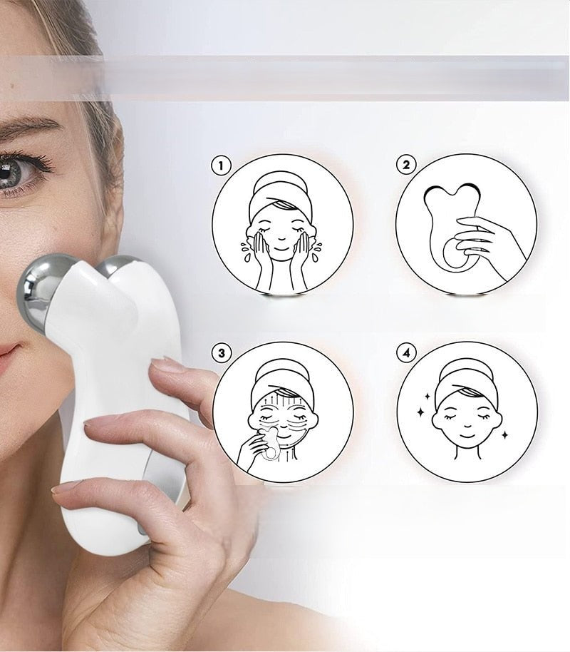 Handheld Facial Toning Wand with Microcurrent Technology for Anti-Aging Skin Care at Home & Travel