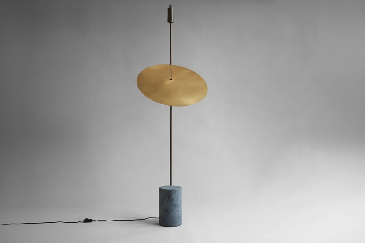 Uplight Downlight Standing Lamp 67 in Tall Green Marble Base Metal Pole Ambient Task Light for Bedroom Office Living Space