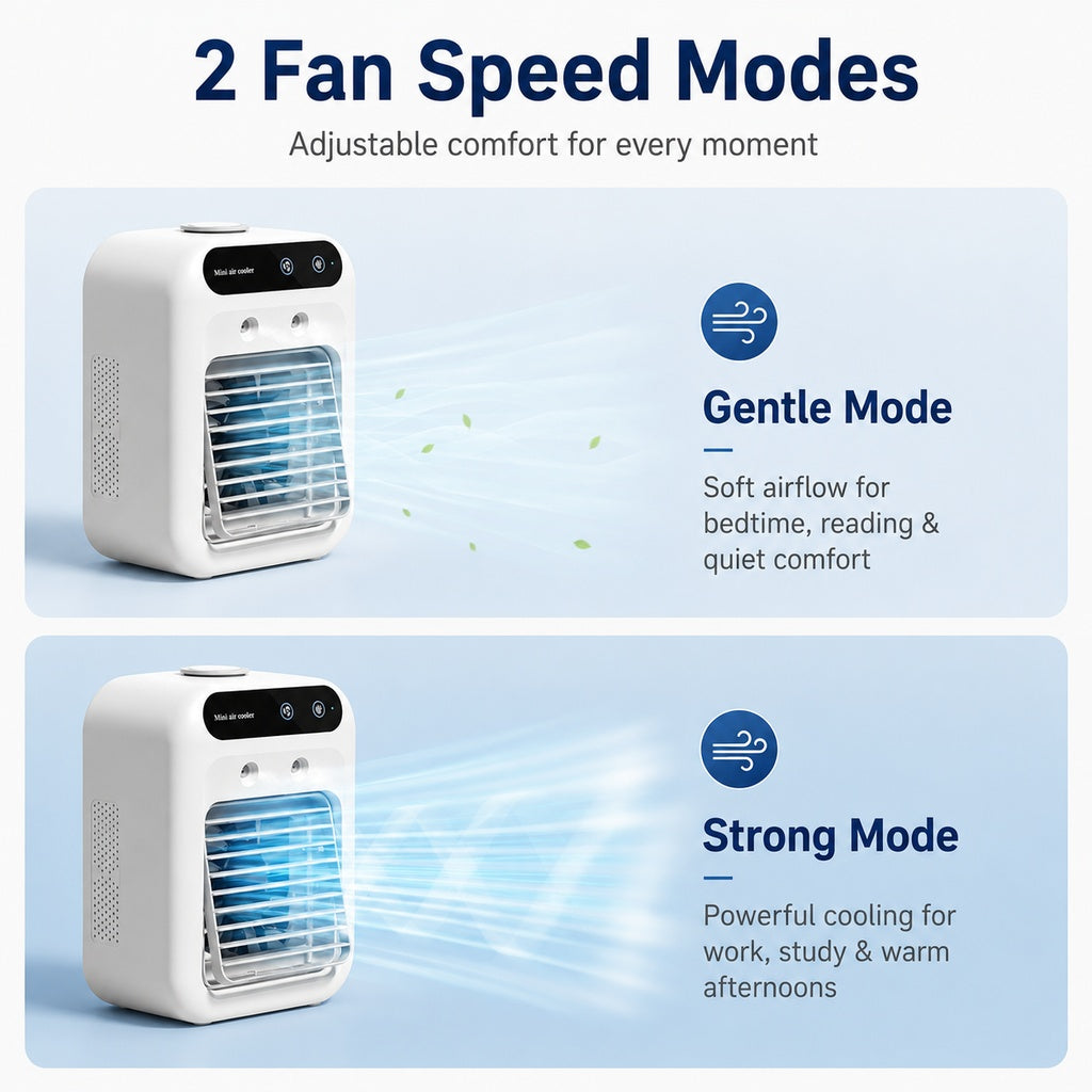 Ortekor Ultra-Quiet Mini Air Cooler for Home & Office – Keeps Pets & Kids Comfortable While Beating the Heat