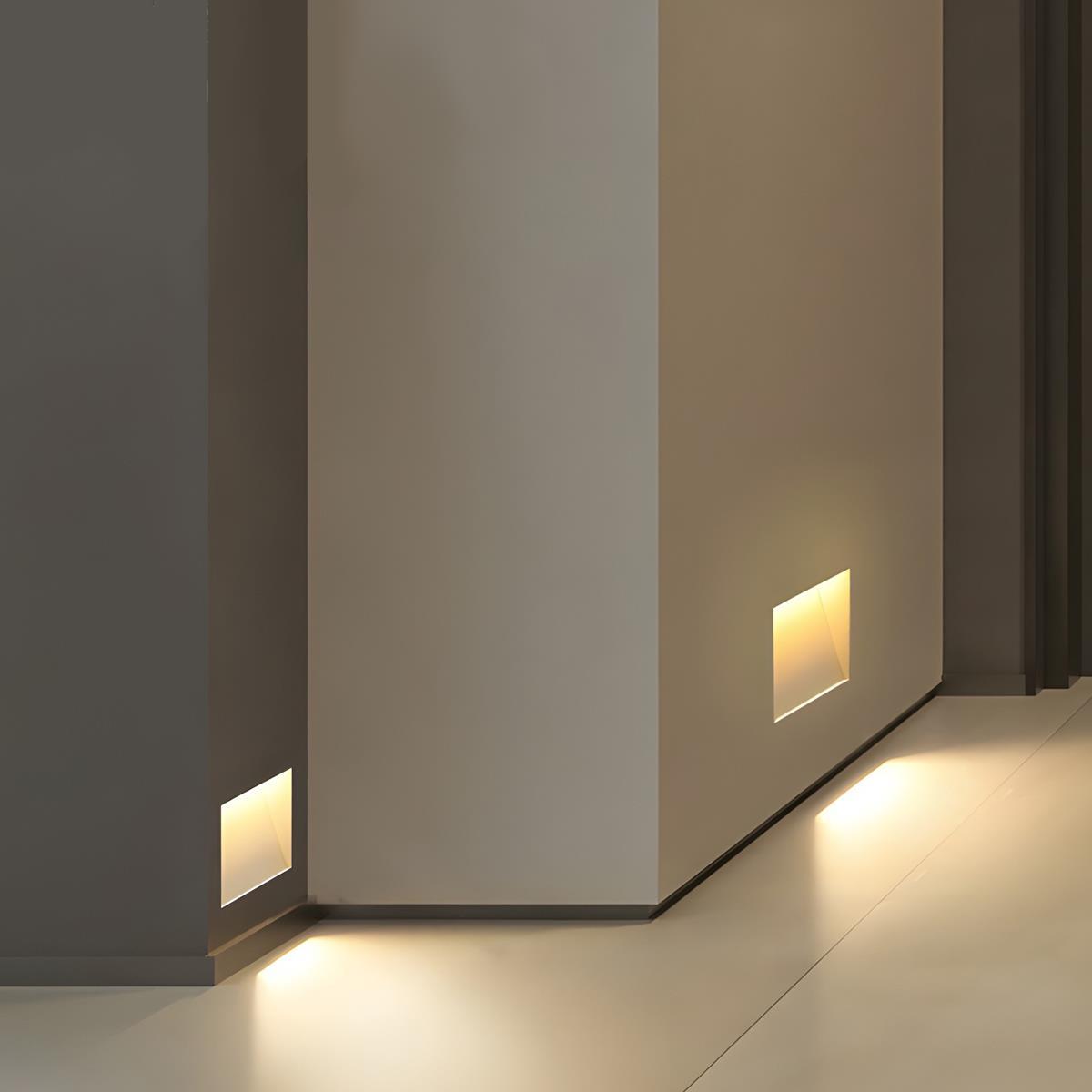 Motion Sensor LED Recessed Wall Sconce for Hallway Bedroom Living Room Indoor Aluminum 8 in Modern Step Light Fixture Automatic Nightlight H