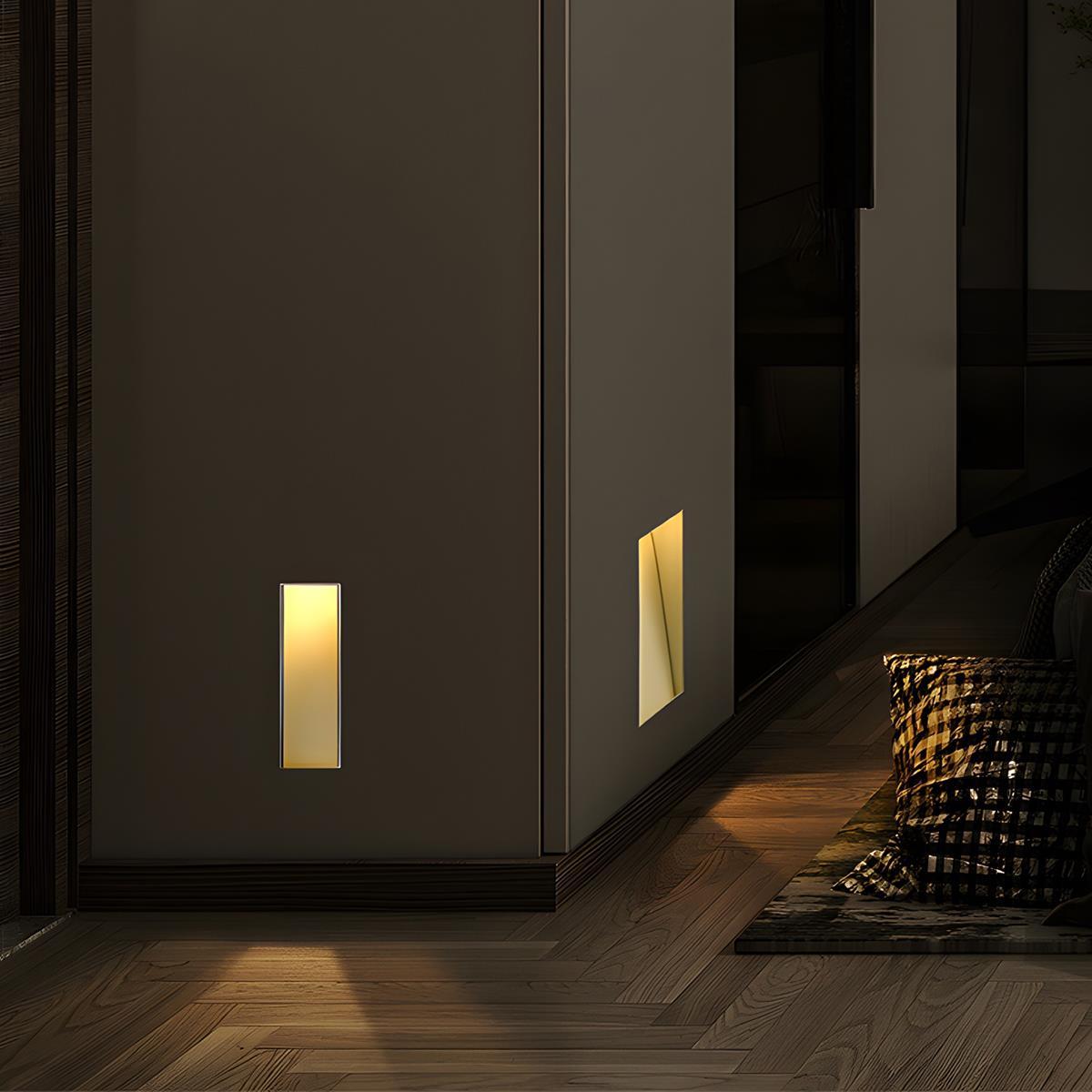 Modern Recessed LED Step Light with Motion Sensor & Adjustable Color Temperature | Ideal for Indoor Stairways and Hallways