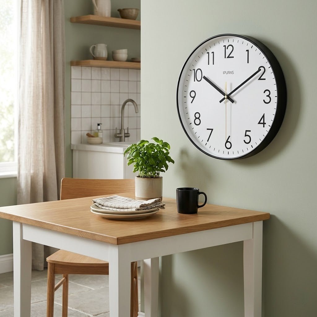 Nordic Minimalist Wall Clock with Silent Quartz Movement | Stylish Timepiece for Modern Interiors