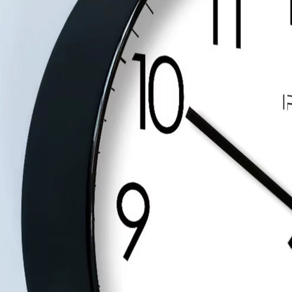 Silent Wall Clock with Glass Face – Modern Scandinavian Design for Home & Office – 10, 12 or 14 Inch