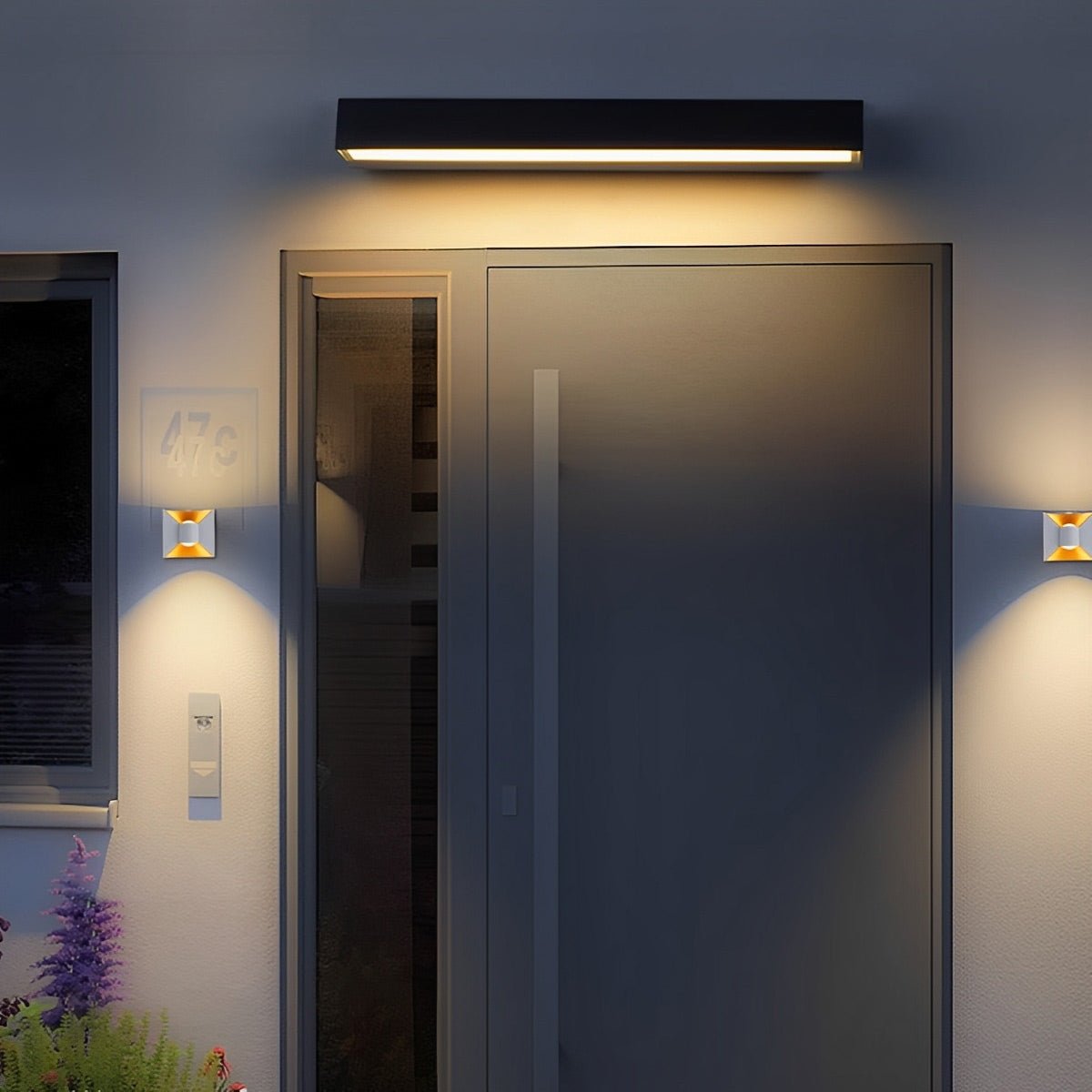 LED Exterior Sconce Fixture 8-32 Inch Hardwired IP65 Waterproof Black Aluminum for Porch Patio Garage Courtyard Stairway Hallway