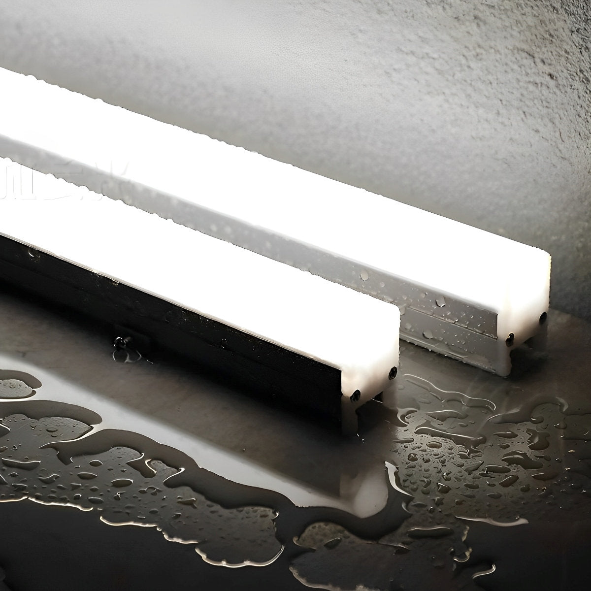 Recessed Aluminum Strip Light for Building Facades 12W Per Foot Waterproof Outdoor Wall Lighting for Commercial Architecture and Residential