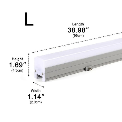 Recessed Aluminum Strip Light for Building Facades 12W Per Foot Waterproof Outdoor Wall Lighting for Commercial Architecture and Residential