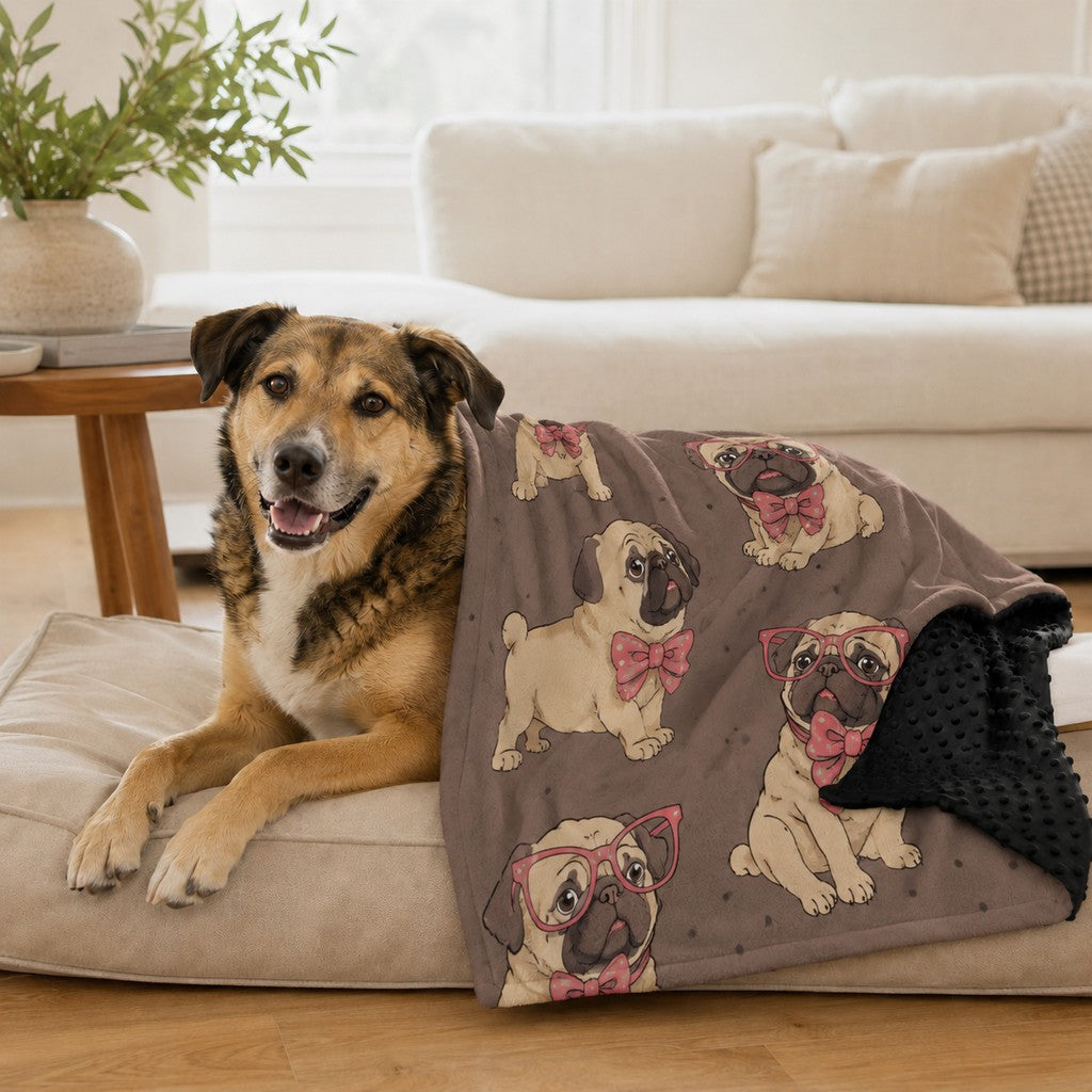 Ortekor Layered Minky Pet Comfort Blanket for Dog Beds, Quiet Corners & Noisy Moments