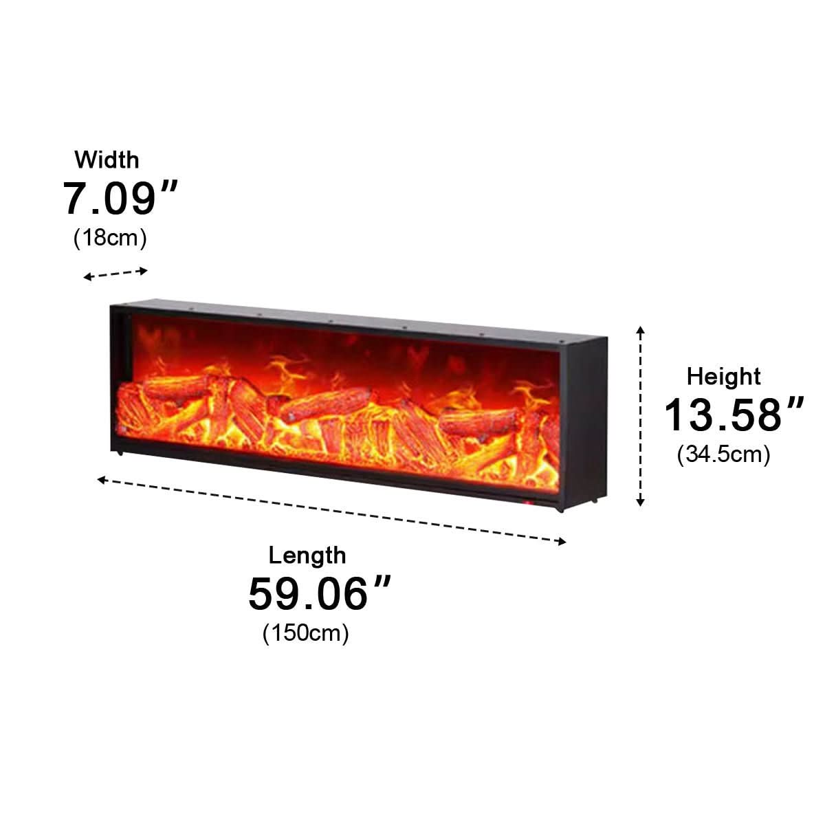 HEARTHRECESS – LED Fireplace Light for Cozy Heated Glow