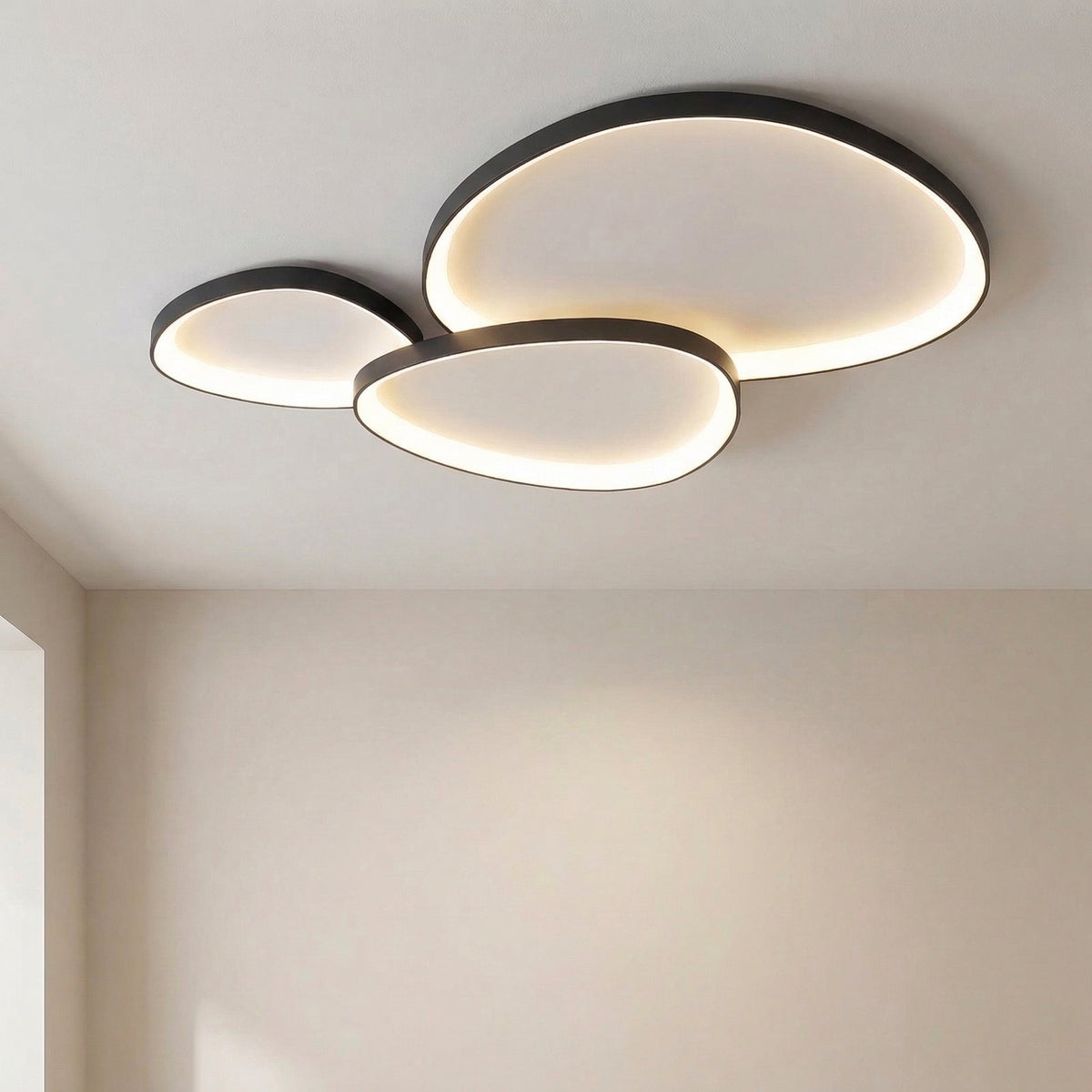 LED Ceiling Light Fixture Modern Minimalist Design for Dining Room Bar Kitchen | Integrated Bulb Aluminum Acrylic Panel Flush Mount