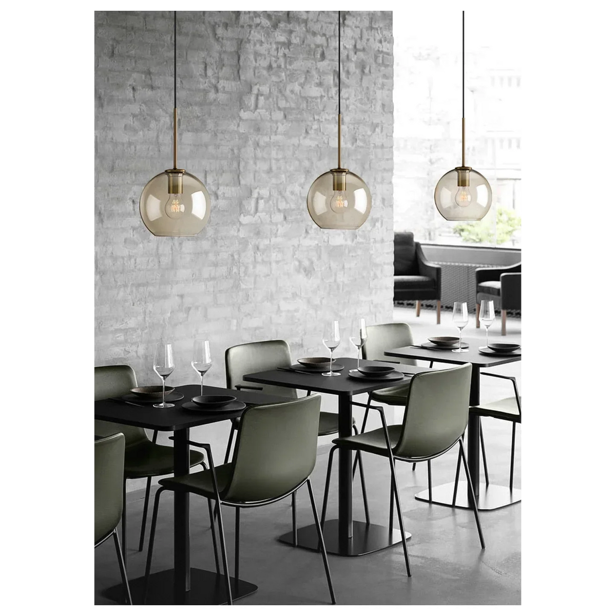Glass Pendant Light Fixture Hanging Ceiling Lamp 8 Inch Amber Shade Metallic Accent Contemporary Kitchen Island Dining Area Bedroom