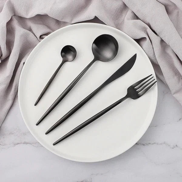 24-Piece Stainless Steel Flatware Set with Mirror Finish for Everyday & Formal Dining