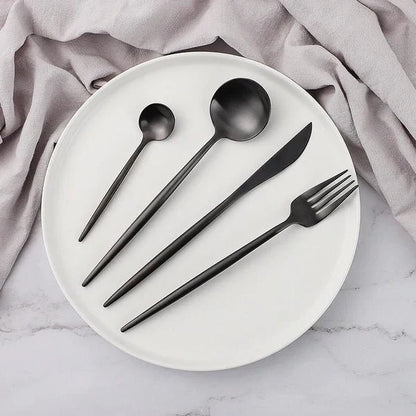 24-Piece Stainless Steel Flatware Set with Mirror Finish for Everyday & Formal Dining