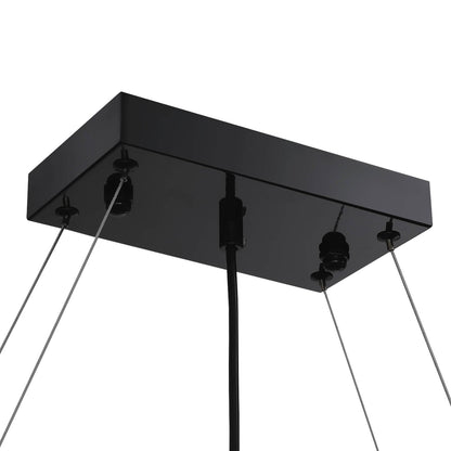 Linear Crystal Chandelier Black Metal Frame Dining Room Kitchen Island Pendant Raindrop E12 Multi-Light Fixture Adjustable Height