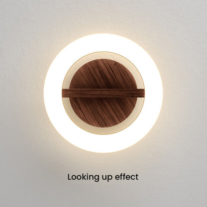 Flush Mount LED Disc Ceiling Light – Wood Finish Round Fixture for Bedroom, Hallway & Dining Room – 8-12 Inch Compact Low Profile Design