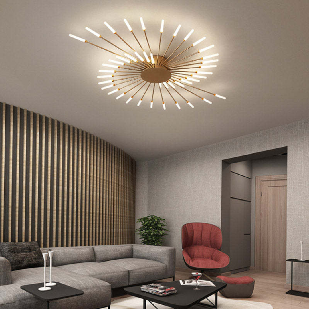 Large LED Ceiling Light Fixture with Multiple Bulbs for Living Room Bedroom Hotels White Metal Acrylic Flush Mount Indoor Lighting 10-16 Squ