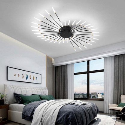 Large LED Ceiling Light Fixture with Multiple Bulbs for Living Room Bedroom Hotels White Metal Acrylic Flush Mount Indoor Lighting 10-16 Squ