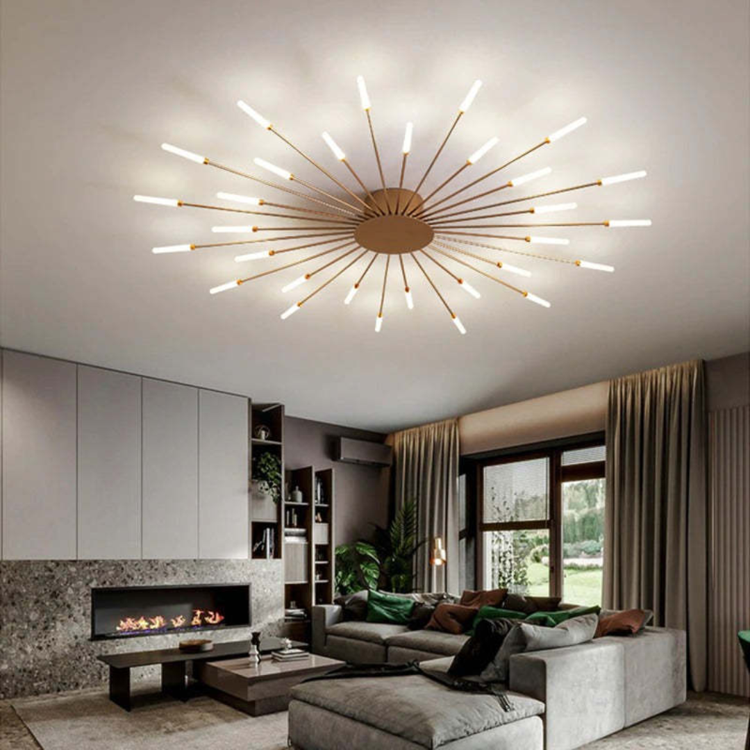 Large LED Ceiling Light Fixture with Multiple Bulbs for Living Room Bedroom Hotels White Metal Acrylic Flush Mount Indoor Lighting 10-16 Squ