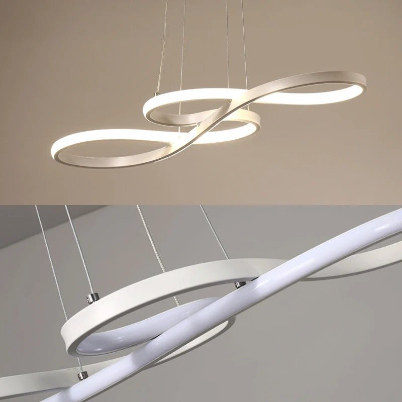 Circular Aluminum Ceiling Fixture Dimmable LED 30 in Ring Hanging Light for Dining Table Kitchen Island Modern Overhead Chandelier with Remo