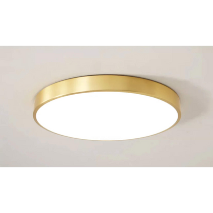 Bronze Flush Mount Ceiling Light Round 12 in Low Profile Copper Fixture for Bedroom Kitchen Hallway Minimalist Modern Home Lighting