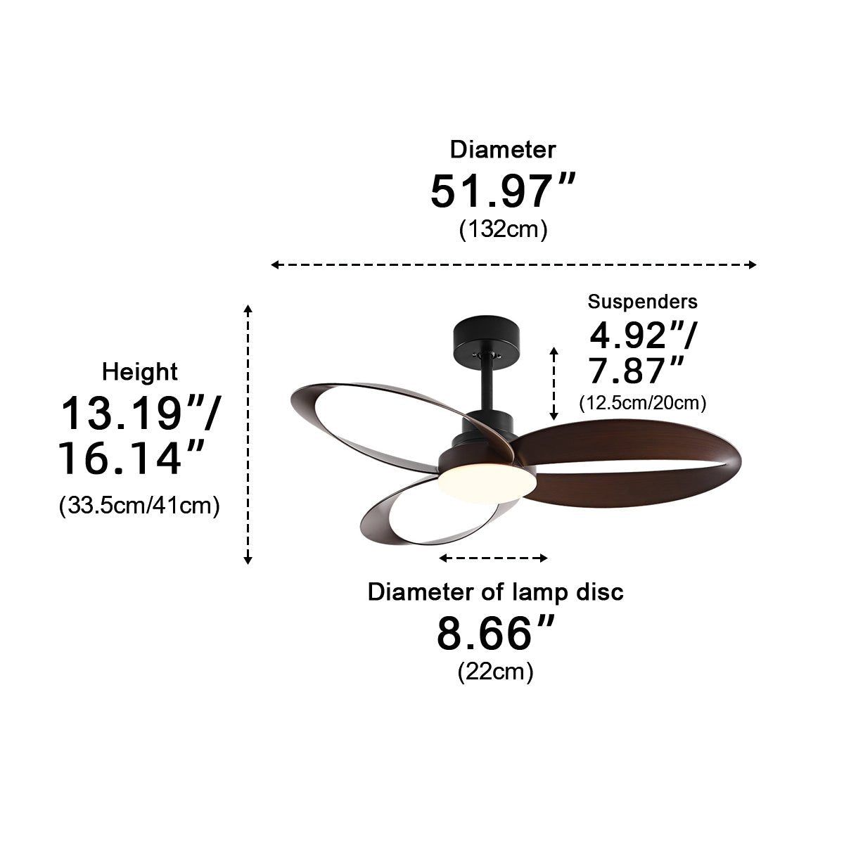 42 Inch Reversible Ceiling Fan with LED Light | 6-Speed Remote Control for Bedroom Living Room | Adjustable Color Temperature 3000K-6000K