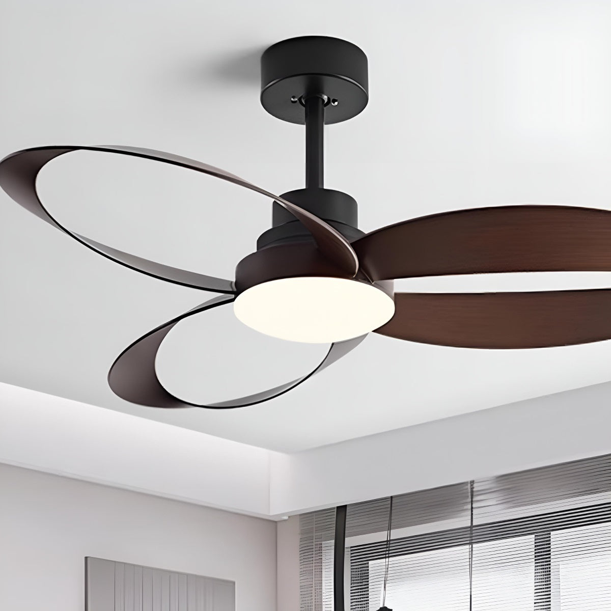 42 Inch Reversible Ceiling Fan with LED Light | 6-Speed Remote Control for Bedroom Living Room | Adjustable Color Temperature 3000K-6000K
