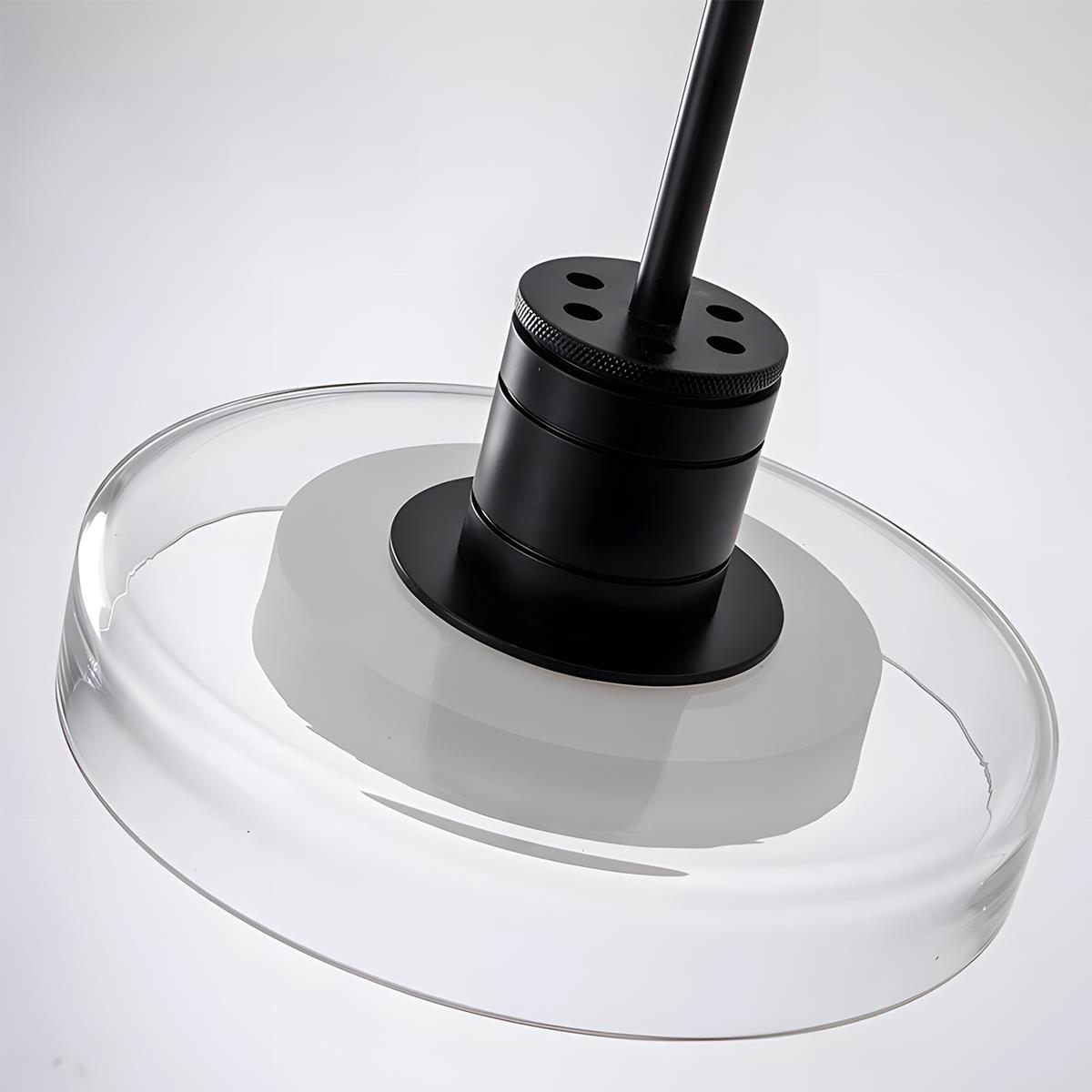 LED Overhead Fixture Multi-Temperature 31-Inch Triple Globe Adjustable Cord for Countertop Bar Table Dining Space Modern Black Aluminum