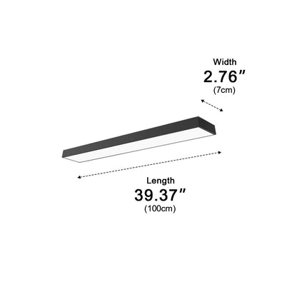 Suspended LED Rectangular Bar Light Black Aluminum 79-Inch Office Conference Room Modern Kitchen Island Overhead Fixture for Workspace Desk