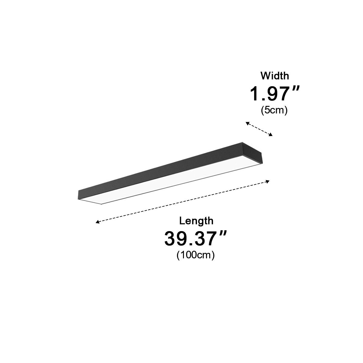 Suspended LED Rectangular Bar Light Black Aluminum 79-Inch Office Conference Room Modern Kitchen Island Overhead Fixture for Workspace Desk