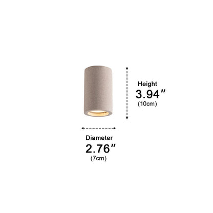 Cylinder Ceiling Spotlight Gray Aluminum GU10 7W LED for Kitchen Bedroom Living Room Hallway Modern Industrial Minimalist Architectural Acce