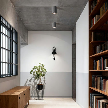 Cylinder Ceiling Spotlight Gray Aluminum GU10 7W LED for Kitchen Bedroom Living Room Hallway Modern Industrial Minimalist Architectural Acce