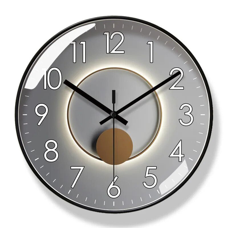 Round Wall Clock Silent Quartz Movement – Modern Minimalist Black & White Timepiece for Home Office, Kitchen, Bedroom – Clear Numbered