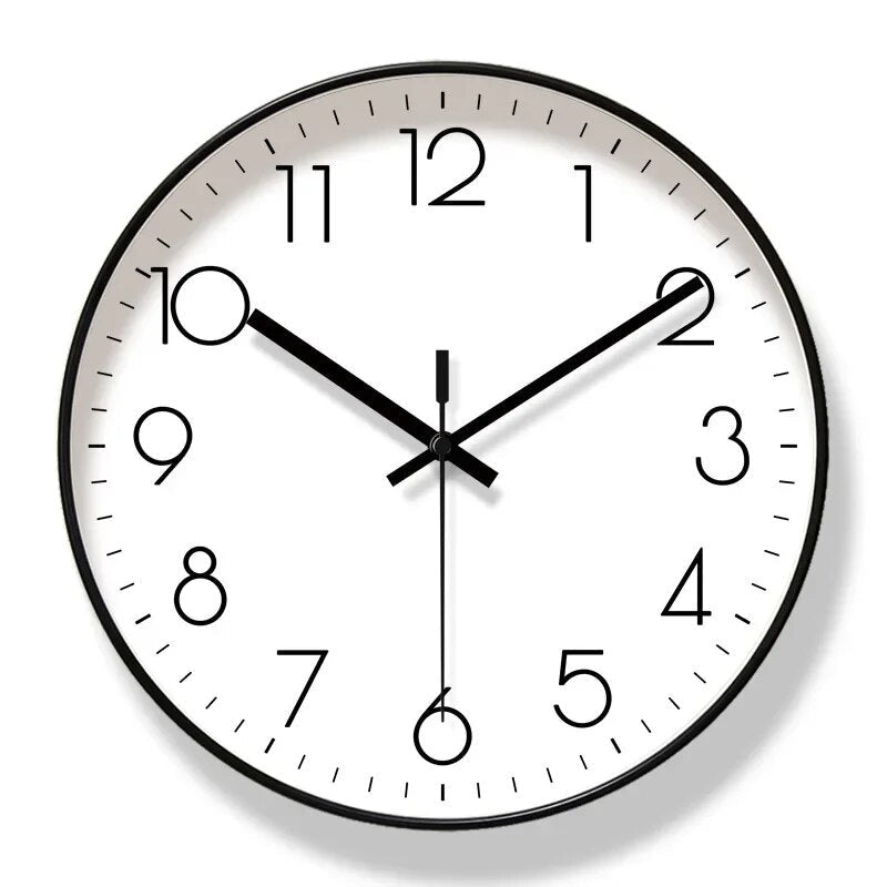 Nordic Minimalist Wall Clock Quartz Silent Non-Ticking Modern Round Wall Clock for Living Room Bedroom Office Home Decor