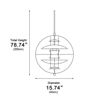 Spherical LED Pendant Fixture 16-Inch Clear Acrylic Gold Interior Adjustable Hanging Lamp for Kitchen Island Dining Table Living Room Bar Co