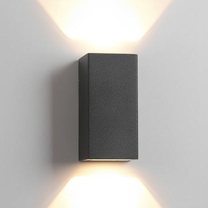 Modern Solar LED Outdoor Sconce with Remote Control Dual-Beam Up Down Light for Facade Patio Garden Entryway Weatherproof Aluminum Fixture i