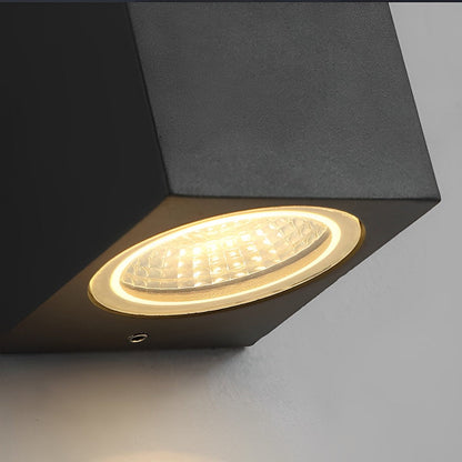 Outdoor LED Uplight Downlight Sconce 6W Aluminum Black Fixture Warm White for Patios Walkways Villa Facades Modern Architectural Accent