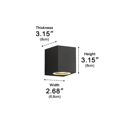 Outdoor LED Uplight Downlight Sconce 6W Aluminum Black Fixture Warm White for Patios Walkways Villa Facades Modern Architectural Accent