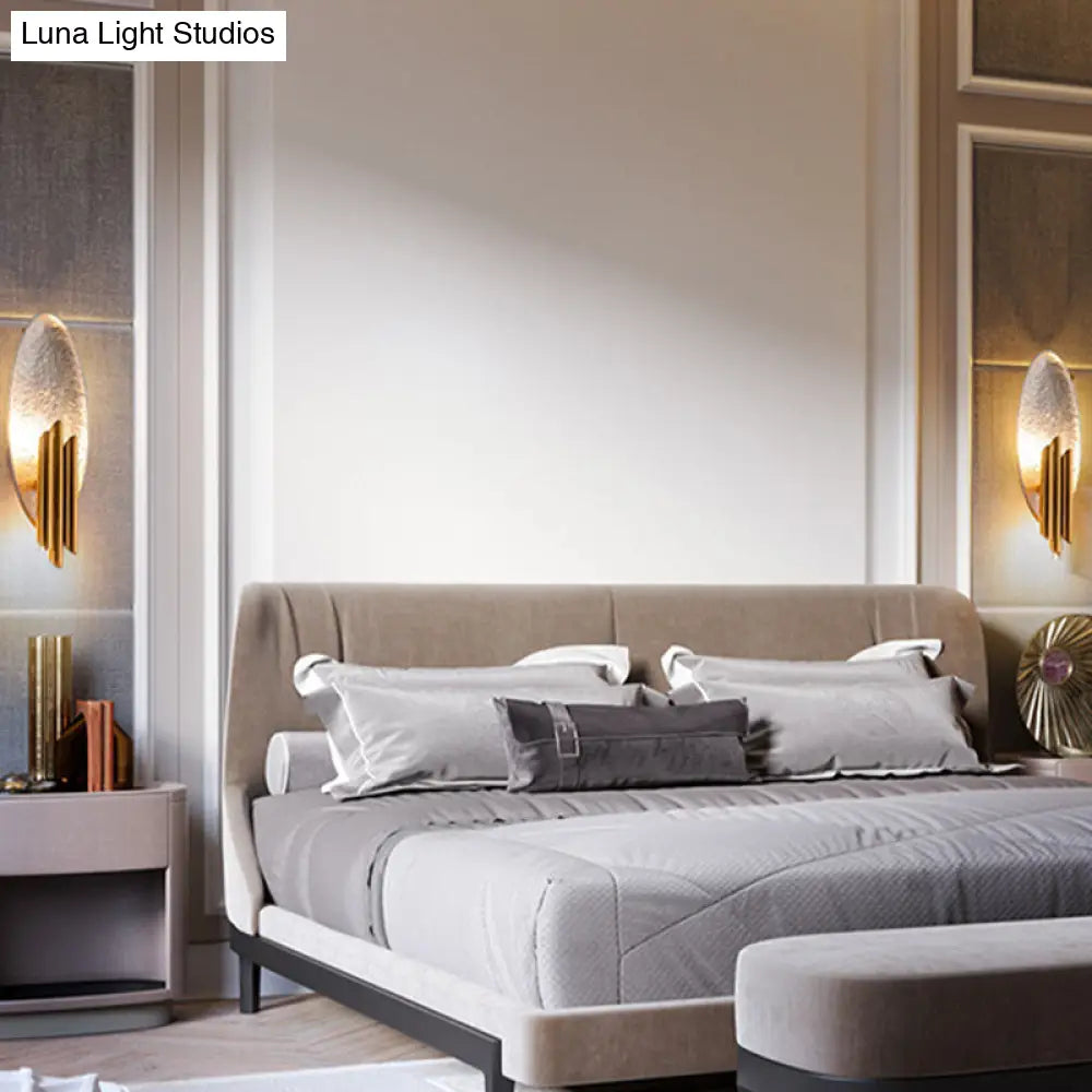 Two-Light Hardwired Wall Sconce with Tubular Arms & Oval Metal Backplate for Hallway Bedroom Living Room Entryway Indoor Lighting