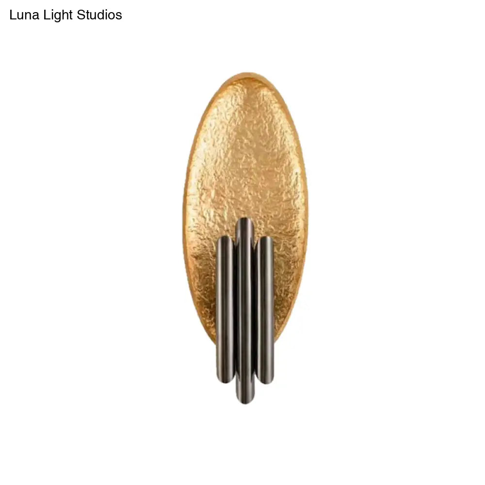 Two-Light Hardwired Wall Sconce with Tubular Arms & Oval Metal Backplate for Hallway Bedroom Living Room Entryway Indoor Lighting
