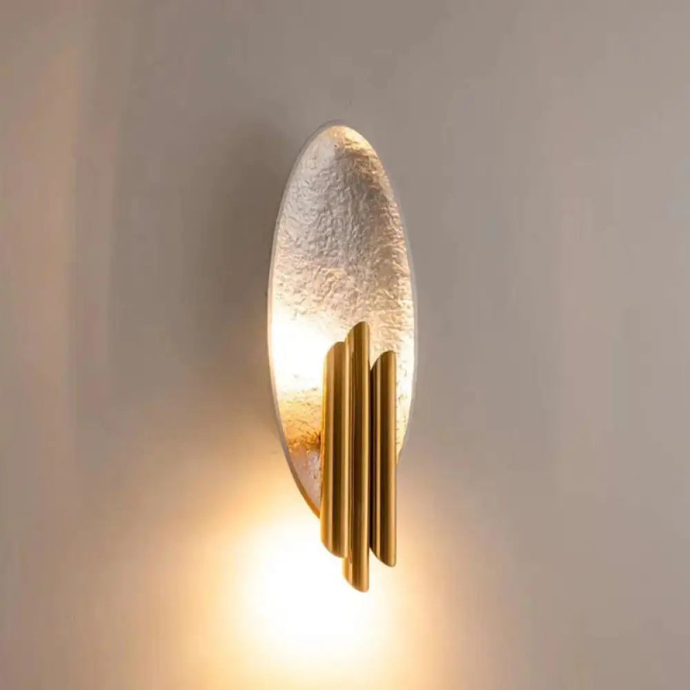 Two-Light Hardwired Wall Sconce with Tubular Arms & Oval Metal Backplate for Hallway Bedroom Living Room Entryway Indoor Lighting