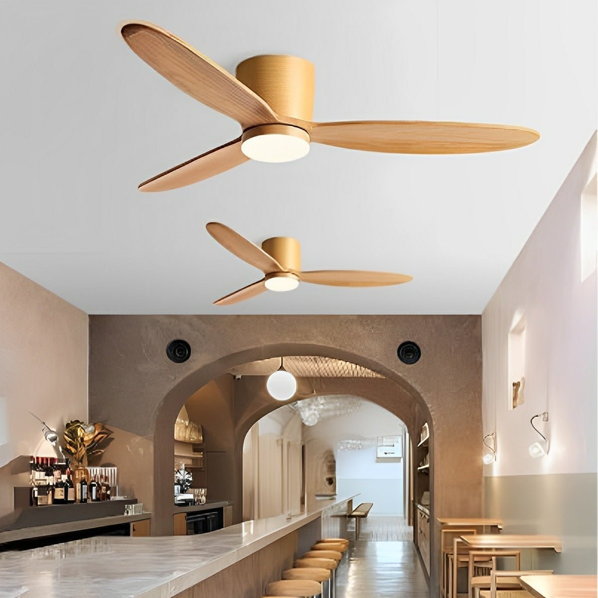56-Inch Wood-Grain Reversible Ceiling Fan with Dimmable LED Light & Remote – 6-Speed DC Motor, 3 Color Temps for Bedrooms, Living Rooms & Op