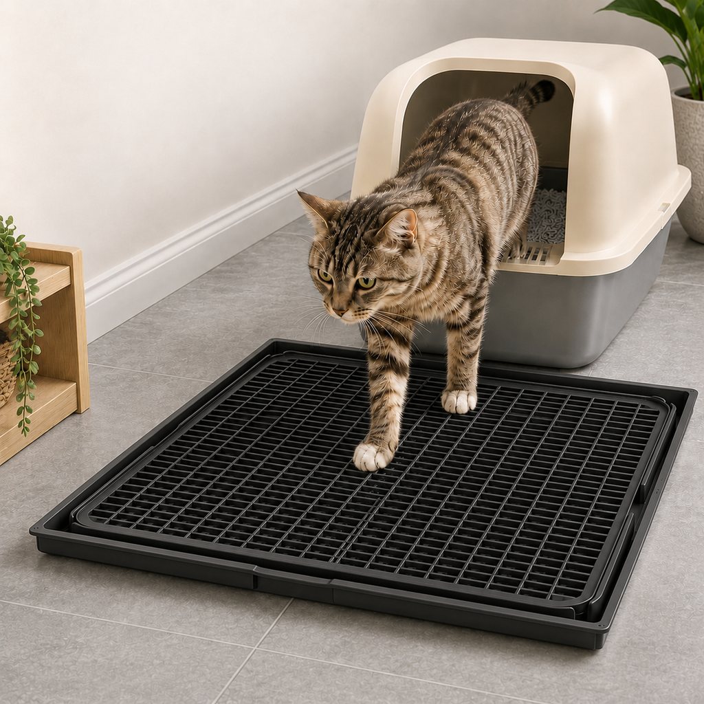 Ortekor Modular Cat Litter Mat for Litter Box Exits - Double-Layer Litter Trap for Cleaner Floors