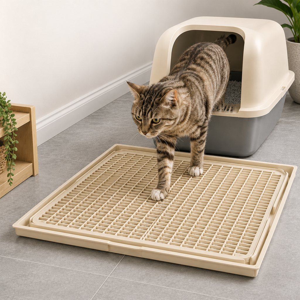 Ortekor Modular Cat Litter Mat for Litter Box Exits - Double-Layer Litter Trap for Cleaner Floors