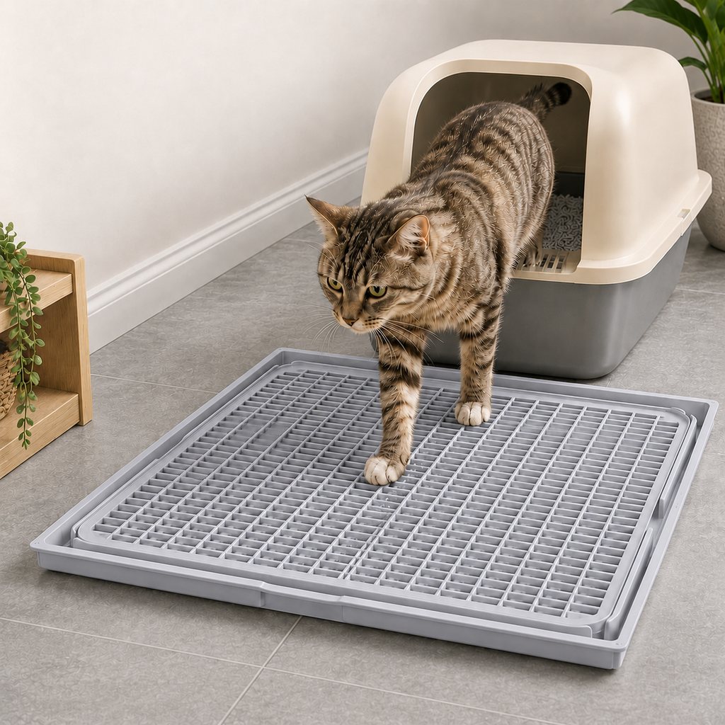 Ortekor Modular Cat Litter Mat for Litter Box Exits - Double-Layer Litter Trap for Cleaner Floors