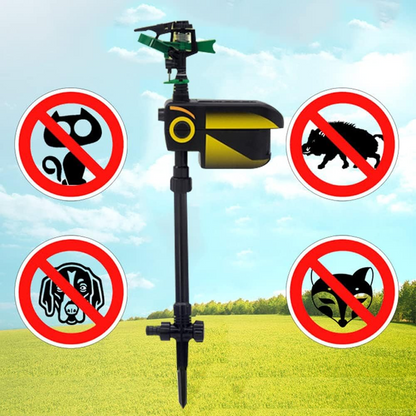 Outdoor Motion Sensor Sprinkler for Yard & Garden Animal Control | Humane Deterrent System with 120° Detection | Solar Powered Irrigation