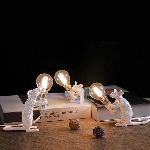 Whimsical Animal Figurine Desk Light with LED Bulb for Bedroom Nightstand Living Room Kids Room Accent Lighting Minimalist Decor
