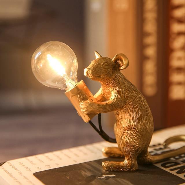 Whimsical Animal Figurine Desk Light with LED Bulb for Bedroom Nightstand Living Room Kids Room Accent Lighting Minimalist Decor